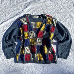 Vintage Marisa Christina Multicolor Patchwork Cardigan